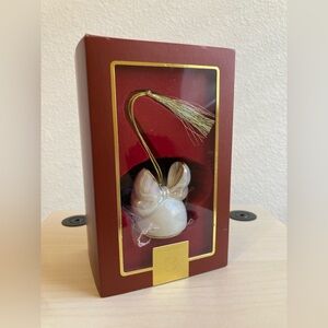Lenox Wedding Mouse Ears Bride Ornament with Gold Tassel